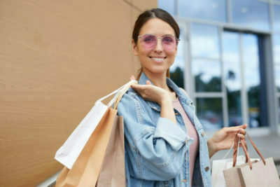 a woman holding a bag