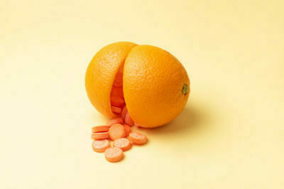 a close-up of pills on a white background