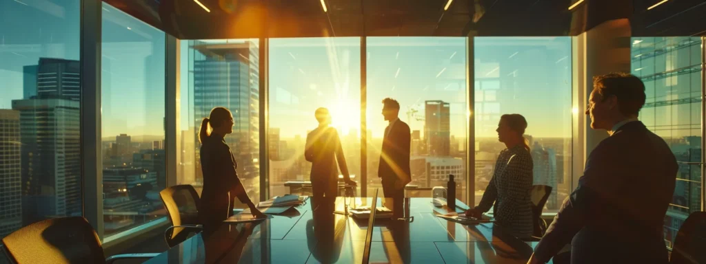 australian business professionals in a boardroom discussing the benefits of ozora energy's solar systems.